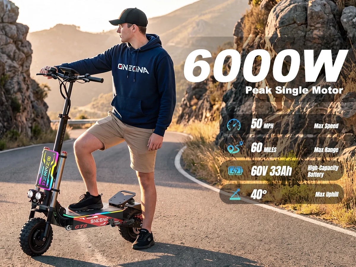 60V 5600W Dual Motor Electric Scooter - ONECNA NEW GT8PRO Yetişkin Elektrikli Scooter,