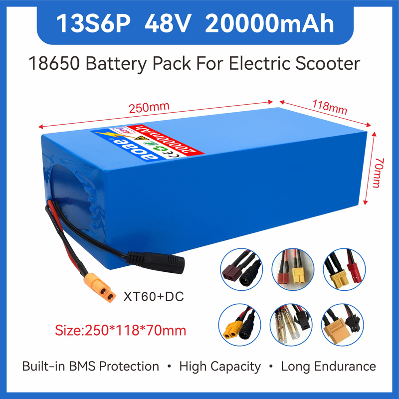 60V 30Ah Electric Scooter Battery - 48V Elektrikli Scooter Aküsü 13S6P 20Ah