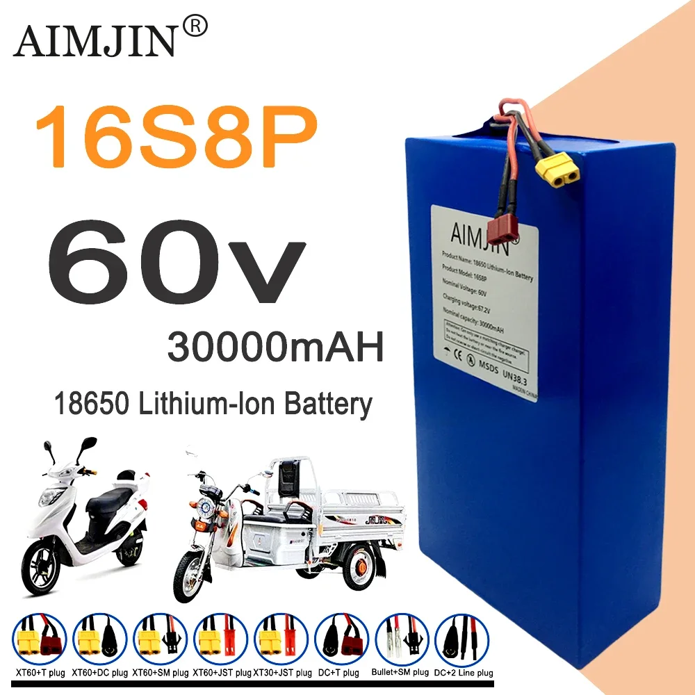 60V 30Ah Electric Scooter Battery - 16S8p 1000-3000W Yepyeni Lityum Pil 60V