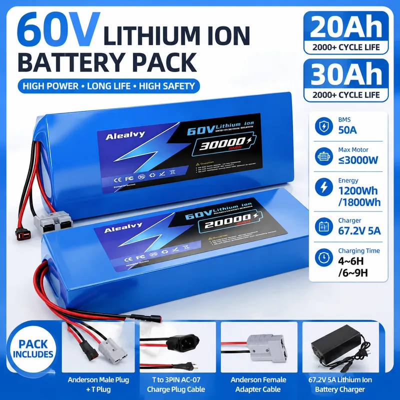 60V 30Ah Electric Scooter Battery - Aleaivy 60V 20AH 30AH 21700 Lityum
