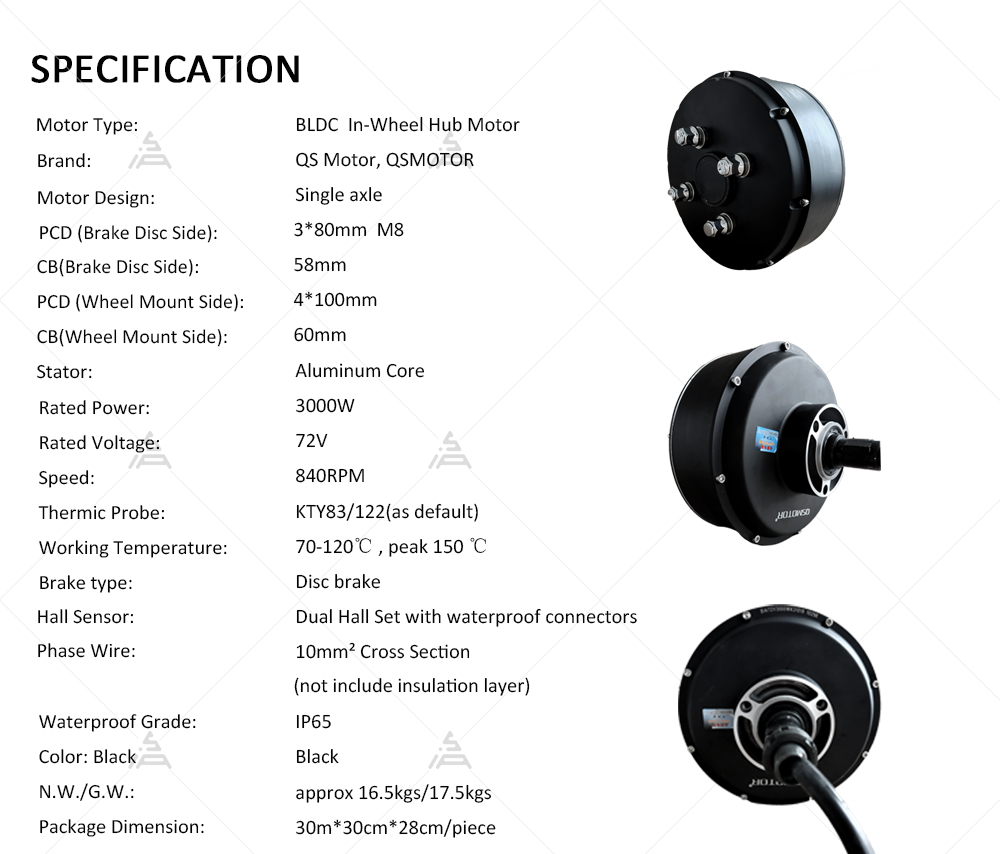 QSMOTOR 205 3000W V3 72V 80KPH - Electric Motorcycle Conversion Kit 72V incelemesi ve fiyatı