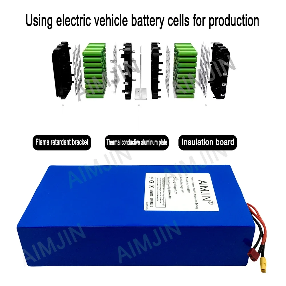 16S8p 1000-3000W Yepyeni Lityu - 60V 30Ah Electric Scooter Battery incelemesi ve fiyatı