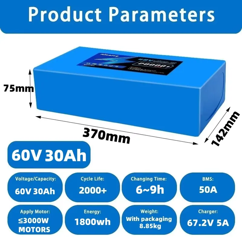 Aleaivy 60V 20AH 30AH 21700 Li - 60V 30Ah Electric Scooter Battery incelemesi ve fiyatı