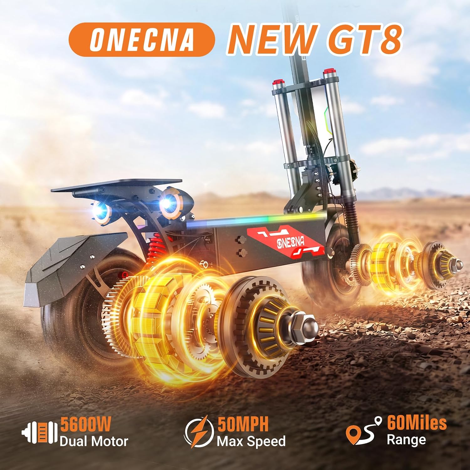 ONECNA NEW GT8PRO Yetişkin Ele - 60V 5600W Dual Motor Electric Scooter incelemesi ve fiyatı