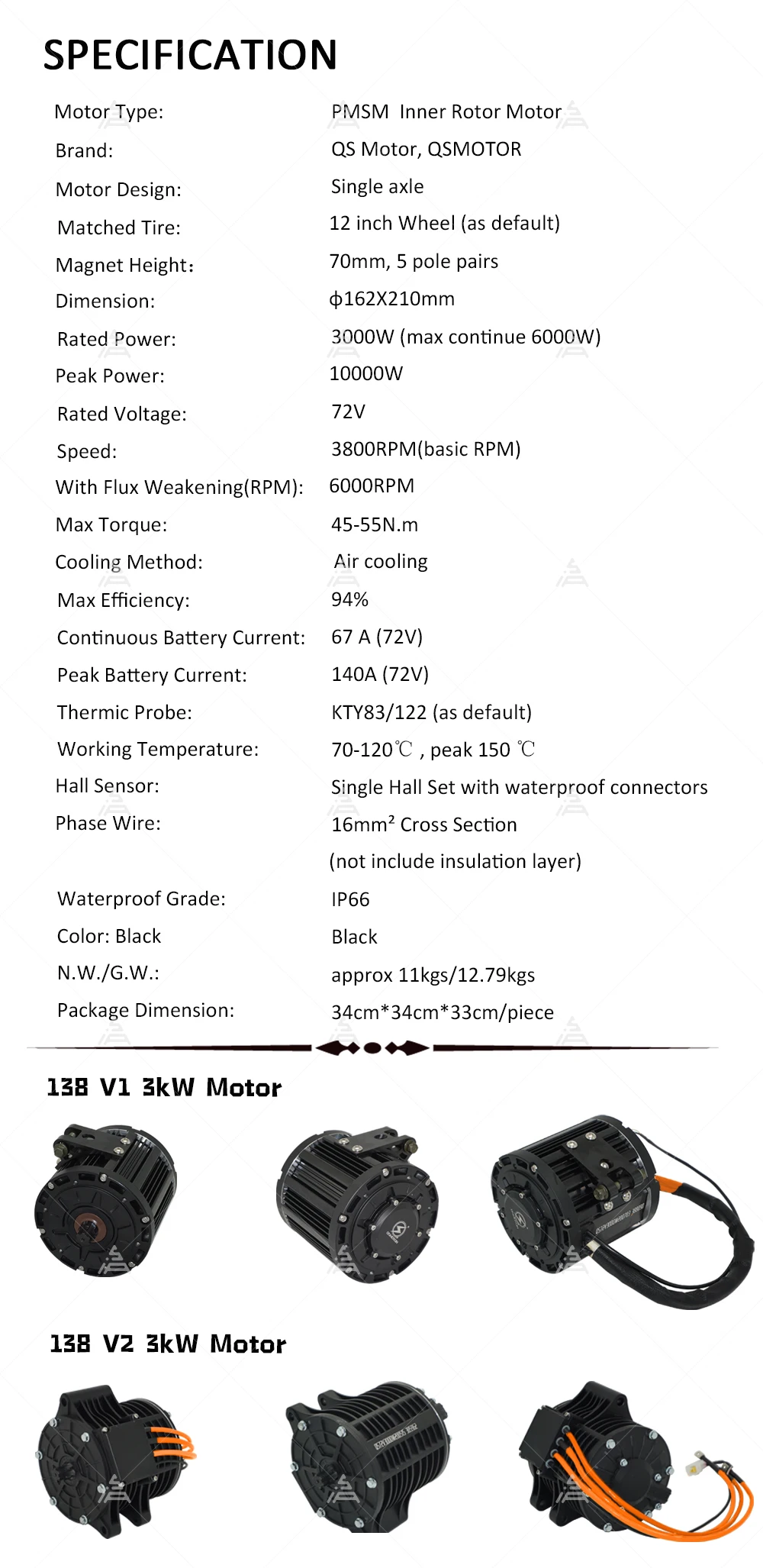 QS138 3000W V1 Kayış Tasarımlı - Mid Drive Motor Kit 72V 3000W incelemesi ve fiyatı